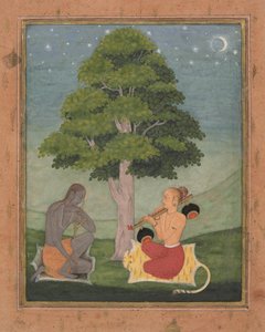 Kedar Ragini: ラガマラ シリーズのフォリオ ミュージカル モードのガーランド , ca. 1690-95。 作： Ruknuddin