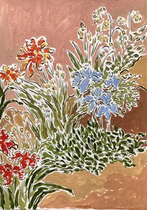 色鮮やかな庭の花 作： 