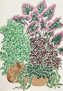 色鮮やかな鉢植え 作： 