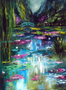 モネ・ジヴェルニー日本庭園、2021年（キャンバスに油彩） 作： Ruslana Levandovska