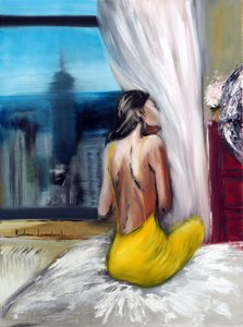 ピロートーク、2022年（キャンバスに油彩） 作： Ruslana Levandovska