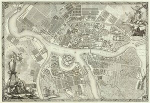 サンクトペテルブルクの創設50周年、1753年のサンクトペテルブルク本の地図 作： Russian Master