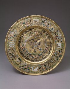 皇帝アレクセイミハイロビッチのプレート、1675年 作： Russian Master