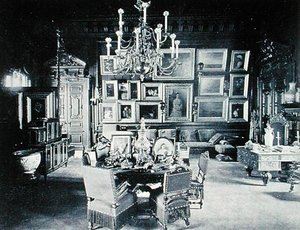 サンクトペテルブルク、アニチコフ宮殿、アレクサンドル3世（1845-94）の書斎（モノクロ写真） 作： Russian Photographer