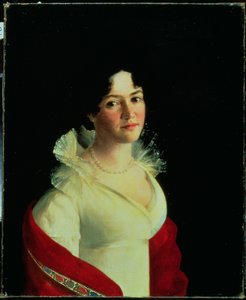 ナタリア伯爵パヴロフナズボヴァ（1801-68）c.1820の肖像 作： Russian School