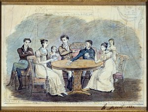 ガリツィン、1820年（紙にトイレ） 作： Russian School