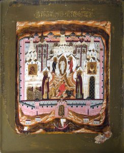 ソロフキの聖人ゾシマとサヴァティー、17 世紀初頭。 作： Russian icon.