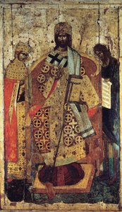14 世紀、王の王は右手に立っていました。 作： Russian icon.