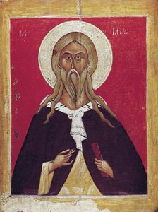 預言者エリヤ、14 世紀末から 15 世紀初頭。 作： Russian icon.