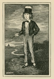 少年時代のチャールズ・ディケンズの架空の肖像画 (彫刻) 作： Ruth Cobb