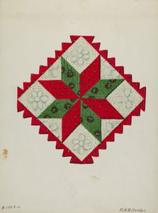 キルトブロック、c。 1936年。 作： Ruth M Barnes