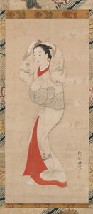 立っている女性、1740 年代。 作： Ryukado