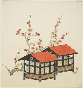 バードハウスと梅の枝 作： Ryuryukyo Shinsai