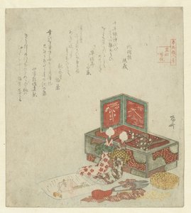 箱に寄りかかる 2 つの人形 作： Ryuryukyo Shinsai