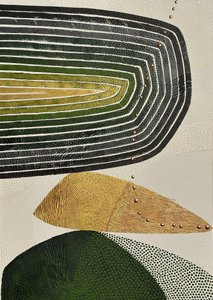 黄金色と緑色の抽象的な形 作： 