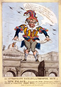「新しいバッキンガム宮殿の凱旋門にふさわしい紋章...、ロンドン、1829 年 作： SW Fores