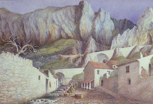 マントンの峡谷、1882（紙にトイレ） 作： S. Holden