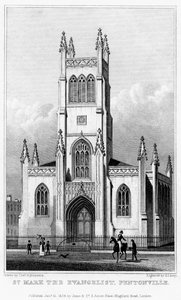 セントマーク教会伝道者、ペントンビル、イズリントン、ロンドン、1828年。 作： S. Lacey