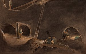 Neales&39;s Stopes、Burra Burra Mine、1847年4月12日 作： S. T. Gill