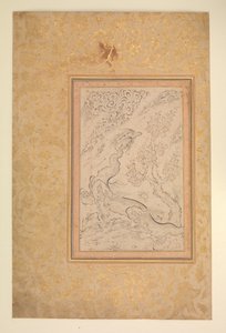 ドラゴンと雲、ca。 1600年。 作： Sadiqi Beg.