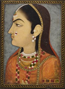 女性の肖像、c1800 作： Sahib Ram