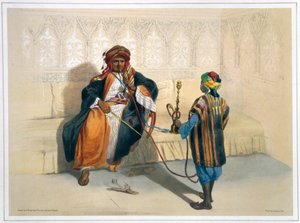 1848年、タバコを吸うアラブの首長