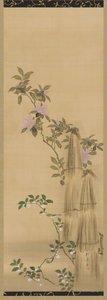 ピンクと白の花とわらカバー、江戸時代、1761-1828. 作： Sakai Hoitsu