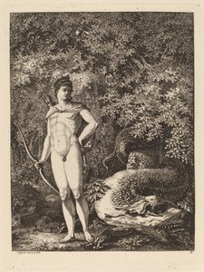 弓とドラゴンを持ったアポロ、1771年。 作： Salomon Gessner