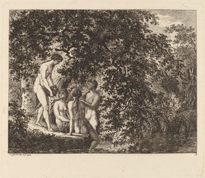果物のかごを運ぶ少女、1770年。 作： Salomon Gessner