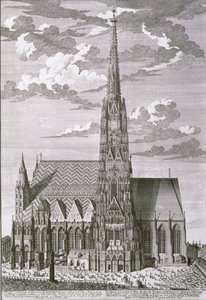 ジョージダニエルホイマン（1691-1759）によって彫刻されたウィーンの聖シュテファン大聖堂の眺め