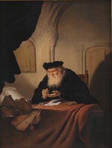 お金を数える老人 作： Salomon Koninck