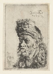 毛皮の帽子をかぶった男性の胸像 ターバンを巻いた男性の胸像 作： Salomon Koninck