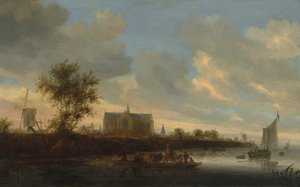 アルクマールの町の眺め。 作： Salomon Ruysdael