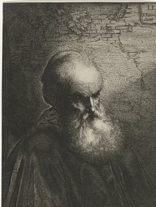 ひげを生やした老人の肖像画 作： Salomon Savery