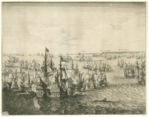ドゥインの海戦（左図）、1639年 作： Salomon Savery