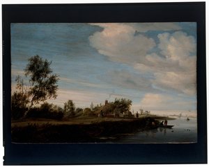 川沿いの家 作： Salomon van Ruisdael or Ruysdael