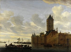 要塞化された町の河口 作： Salomon van Ruisdael or Ruysdael