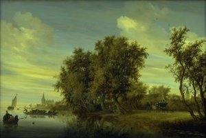 川沿いの道 作： Salomon van Ruysdael