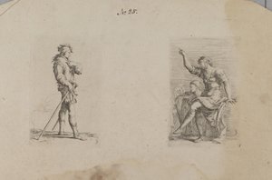 (フィギュア・シリーズ）胸の高さに腕を置く男 作： Salvator Rosa