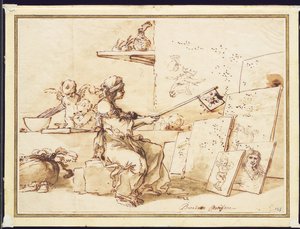 貧しい絵画の寓話、c.1649-50 作： Salvator Rosa