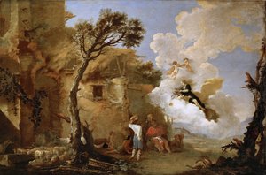 Astree (Astrape) quittant les bergers - アストレアの帰還」ローザ、サルヴァトーレ（1615-1673）作。キャンバスに油彩、約1640-1645年。サイズ：139,5x209 cm。美術史博物館、ヴィエンヌ 作： Salvator Rosa