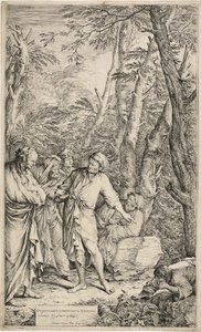 鉢を投げ捨てるディオゲネス 作： Salvator Rosa