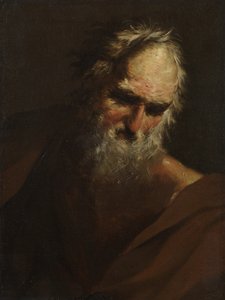 ひげを生やした男の頭、1640〜80年頃 作： Salvator Rosa