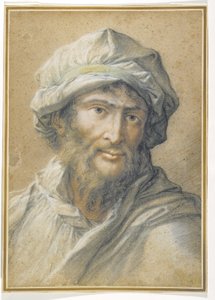 ターバンを巻いたひげを生やした男の頭 作： Salvator Rosa
