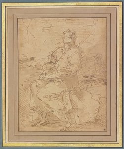 セントフランシス、ドラフト。 1649-60 作： Salvator Rosa