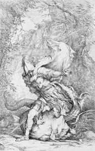 ジェイソンとドラゴン、カリフォルニア州。 1663-64。 作： Salvator Rosa