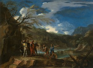 ポリクラテスと漁師、c。 1664年。 作： Salvator Rosa