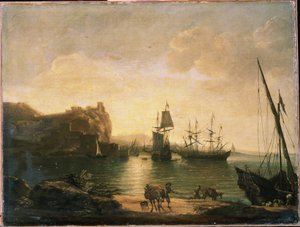 ポート。 Salvator (Salvatore) Rosa (1615-1673) の絵画、キャンバスに油彩、イタリア美術 (ナポリ)、バロック美術。 M.Kroshitsky Art Museum、セヴァストポリ（ウクライナ）。 作： Salvator Rosa