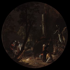 魔術のシーン：夜、c。 1645-1649。 作： Salvator Rosa