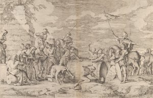 マーカス・アティリウス・レグルスの死。カルタゴによって桶に釘付けにされた様子。 1661-62。 作： Salvator Rosa